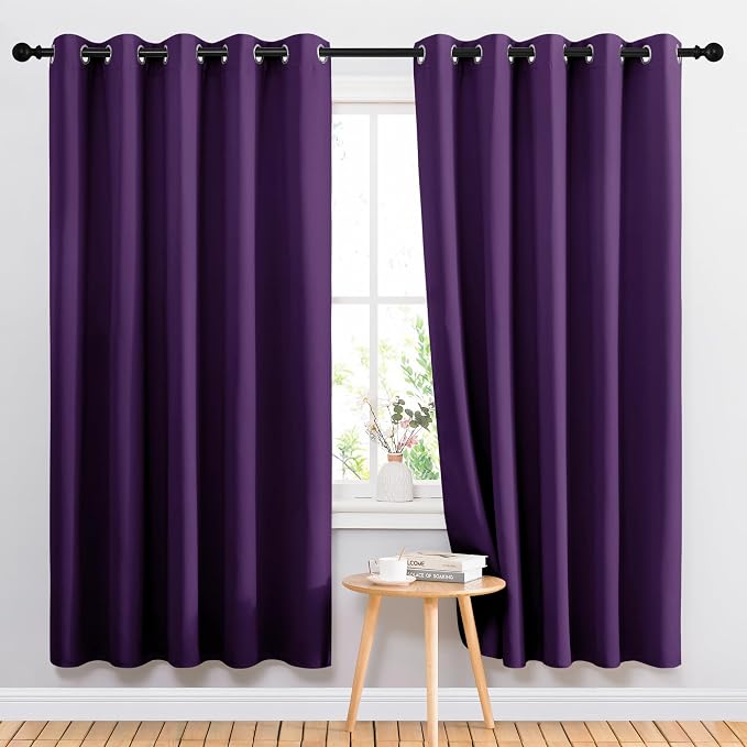 NICETOWN Bedroom Curtains Blackout Drapery Panels, 2 Panels, 70 x 72 inches by NICETOWN