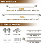 KAMANINA 1 Inch Extra Long Curtain Rod 140 to 195 Inches Silver Heavy Duty - Image 8