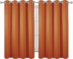 LEMOMO Orange Blackout Curtains 52 x 54 Inch Length/Set of 2 Curtain - Image 2