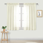 DWCN Ivory Sheer Curtains Semi Transparent Voile Rod Pocket Curtains by DWCN