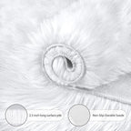 Ciicool White Faux Fur Rug 8 x 10 Feet, Large Fluffy Carpet, Faux Fur Sheepskin - Image 4