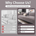 Velvet Couch Cover, Washable Sectional Sofa Cover, Anti Slip Sofa Slipcover - Image 5