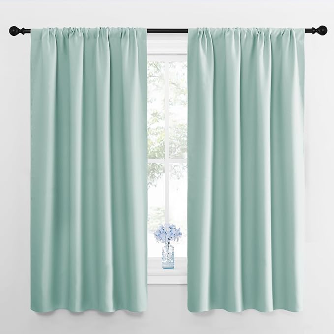 NICETOWN Blackout Curtains for Bedroom, Aqua Blue, 1 Pair, 42 by 45-inch by NICETOWN