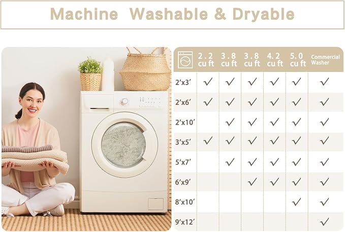 Washable Rugs 8x10 Area Rugs for Living Room, Ultra Soft Faux Wool Retro Rugs - Image 8