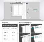 Deconovo Blackout Curtains, Thermal Insulated, W52 x L54 2 Panels, Back Tab - Image 8
