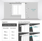 Deconovo Blackout Curtains, Thermal Insulated, W52 x L63 2 Panels, Back Tab - Image 8