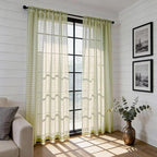 SpaceDresser Check Sheer Curtains 108 Inches 2 Panels Set, Rod Pocket Plaid - Image 4