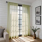 SpaceDresser Check Sheer Curtains 90 Inches 2 Panels Set, Rod Pocket Plaid - Image 4