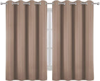 LEMOMO Cappuccino Blackout Curtains/52 x 45 Inch Length Set of 2 Panels Grommet - Image 2
