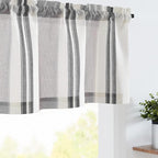 jinchan Striped Valance Farmhouse Window Treatment Linen Textured Drapes by JINCHAN