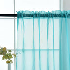 SpaceDresser Sheer Voile Window Treatment Rod Pocket Curtain Panels - Image 4