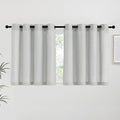NICETOWN Gray Linen Kitchen Curtains 36 inch Length, Decorative Thick Flax by NICETOWN