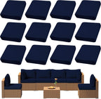 12Pcs Outdoor Cushion Covers, Patio Cushion Covers, Stretch Elastic Slipcovers by dreahoteztil