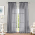 OWENIE Extra Long Grey Sheer Curtains 96 Inches Long 2 Panels Set, Soft by OWENIE