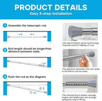 AIZESI 1pcs Tension Curtain Rod Tension Rods - Image 7