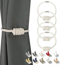 BEL AVENIR Magnetic Cotton Curtain Tiebacks, Decorative Drapery Holdbacks by BELAVENIR