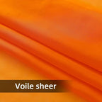 youleyar Solid Sheer Rod Pocket Curtain Voile Draperies 2 Panels Orange Beige - Image 5