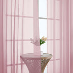 Chyhomenyc Blush Pink Sheer Curtains 96 Inches Long 2 Panels, Light Filtering - Image 9