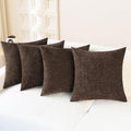 CaliTime Throw Pillow Covers Decorative 18 X 18 Inches Pack of 4 Cozy Chenille by CaliTime