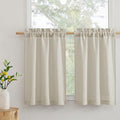 RYB HOME Cafe Curtains 24 inches Length, Linen Sheer Short Curtains by RYBHOME