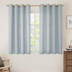 LAMIT Faux Linen Curtains for Bedroom, Light Filtering Panels, Grommet Privacy by LAMIT