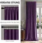 MIULEE Purple Velvet Curtains 96 inches - Image 2