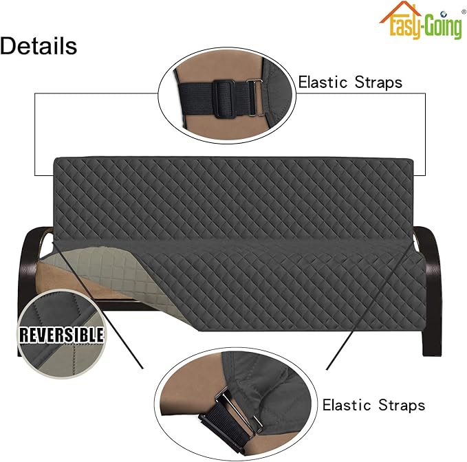 Easy-Going Futon Sofa Slipcover Reversible Sofa Cover Armless Cover Furniture - Image 4