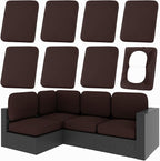 hyha 8Pcs Patio Cushion Covers, Stretch Outdoor Couch Cushion Covers Replacement by hyha