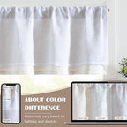 jinchan Linen Valance for Window Embroidered Farmhouse Light Filtering Voile - Image 6