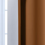 Yakamok Greyish White and Burnt Orange Ombre Curtains, Light Blocking Curtains - Image 6