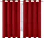 LEMOMO Red Blackout Curtains 66 x 63 Inch Length/Set of 2 Curtain - Image 2