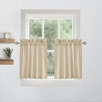 RYB HOME Cafe Curtains 24 inches Length, Short Kitchen Valances and Curtain Set - Image 6