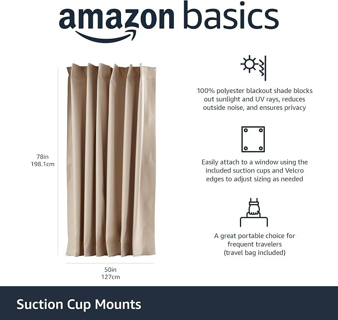 Amazon Basics Portable Blackout Curtain Shade - Image 2