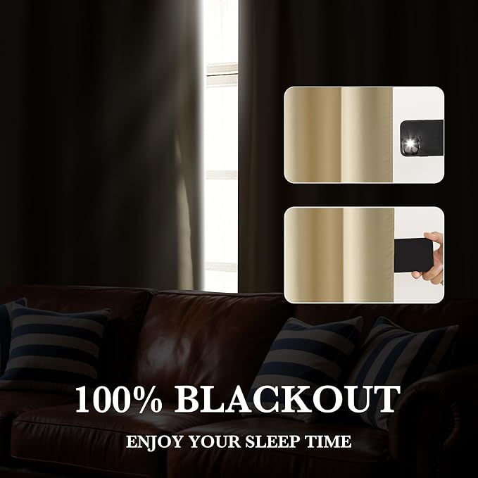 RYB HOME Bedroom Blackout Curtains 84 inches Long, 100% Blackout Thermal - Image 4