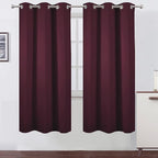 LEMOMO Burgundy Red Blackout Curtains/42 x 72 Inch/Set of 2 Panels Room by Lemomo