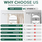 VOIIY White Curtain Rods for Windows 72 to 144 Inch, Size:36-144 Inch - Image 4