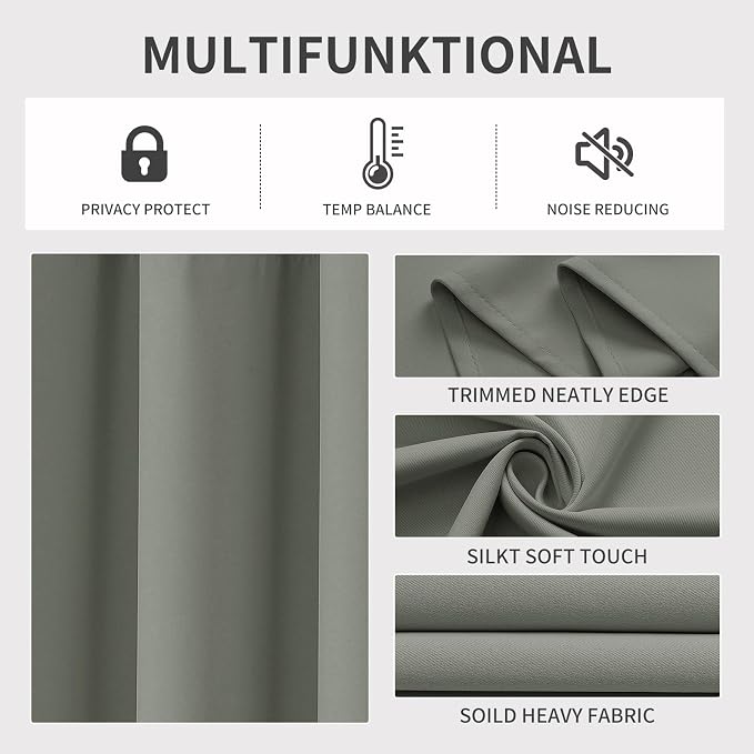 Joydeco Blackout Curtains 90 Inch Length 2 Panels Set, Thermal Insulated Long - Image 3