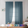 Simplebrand Dusty Blue Sheer Curtains 72 Inches Long 2 Panels by Simplebrand