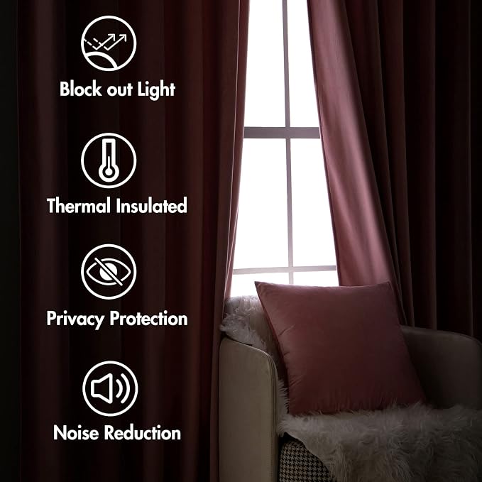 MIULEE Velvet Curtains 90 inches 2 Panels - Image 6