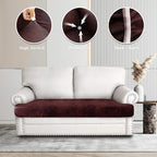 Leather Look Couch Cushion Covers Sofa Seat Slipcovers Sets Couches Furniture - Image 6