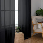 Chyhomenyc Sheer Black Curtains 90 inches Long 2 Panels, Light Filtering Soft - Image 4
