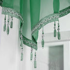 Molaxhome Swag Curtain 51 inch Length Rod Pocket Scalloped Curtain Valance - Image 8