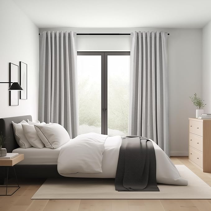 Topfinel Grey Beige Extra Long 132 Inch 100% Blackout Curtains - Image 7
