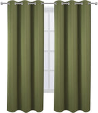 LEMOMO Blackout Curtains 38 x 84 inch/Olive Green Curtains Set of 2 - Image 2