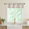 Valances for Windows, Light Filtering Faux Linen Textured Small Short Valance by WelvetBLK