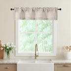 Valances for Windows, Light Filtering Faux Linen Textured Small Short Valance by WelvetBLK
