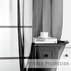 OVZME 2 Pieces Black Sheer Curtains 96" Inch Long - Image 2