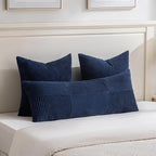 Fancy Homi 2 Packs Navy Blue Euro Decorative Throw Pillow Covers 28x28 Inch - Image 5