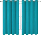 LEMOMO Teal Blackout Curtains 66 x 63 Inch Length/Set of 2 Curtain - Image 2