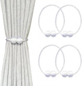 Melaluxe 4 Pack Magnetic Curtain Tiebacks, Decorative Curtain Holdbacks by Melaluxe